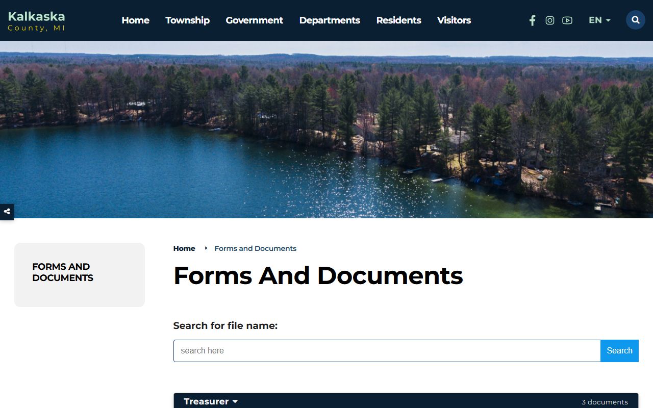 Kalkaska County document center with clerk-office forms and records
