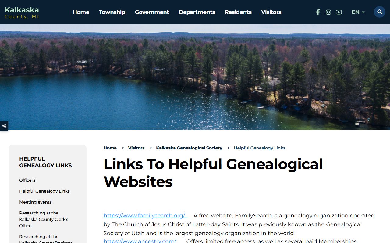 Kalkaska County genealogy links page for clerk records research